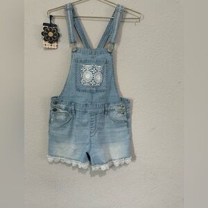 Justice Light Blue Denim Overalls